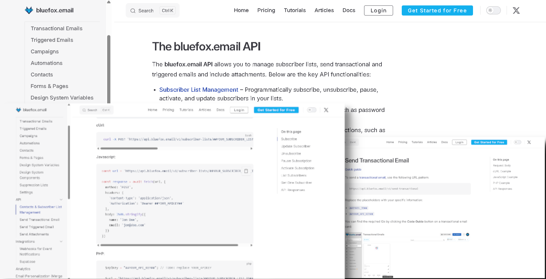 BlueFox Email API documentation