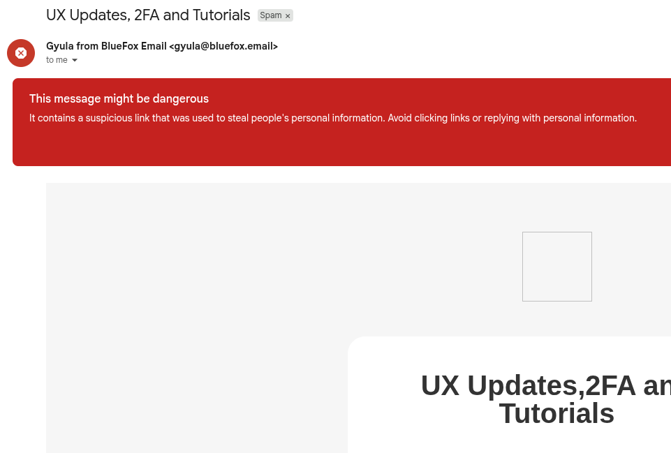 Email in Spam Folder
