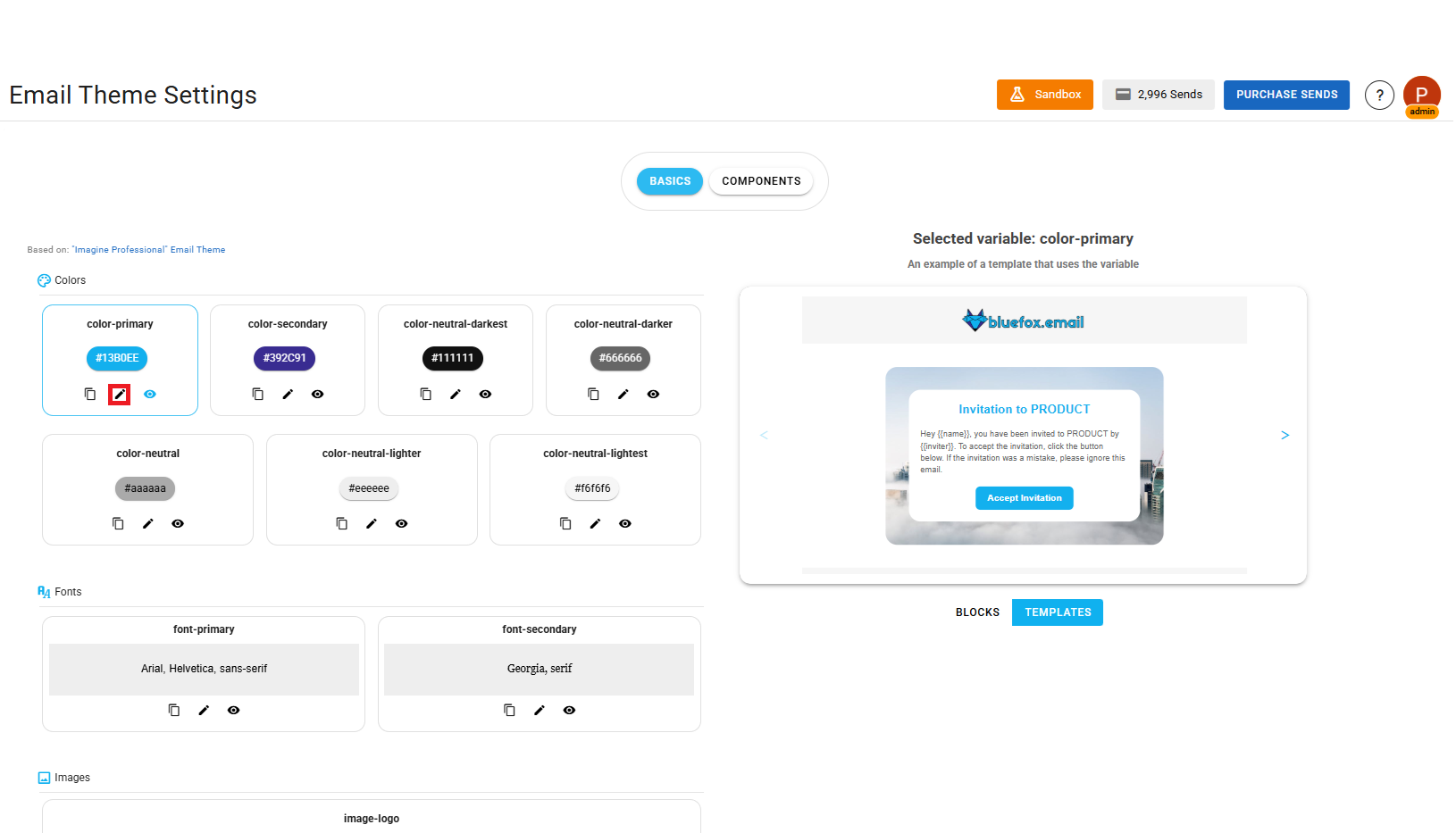 Email Theme Settings