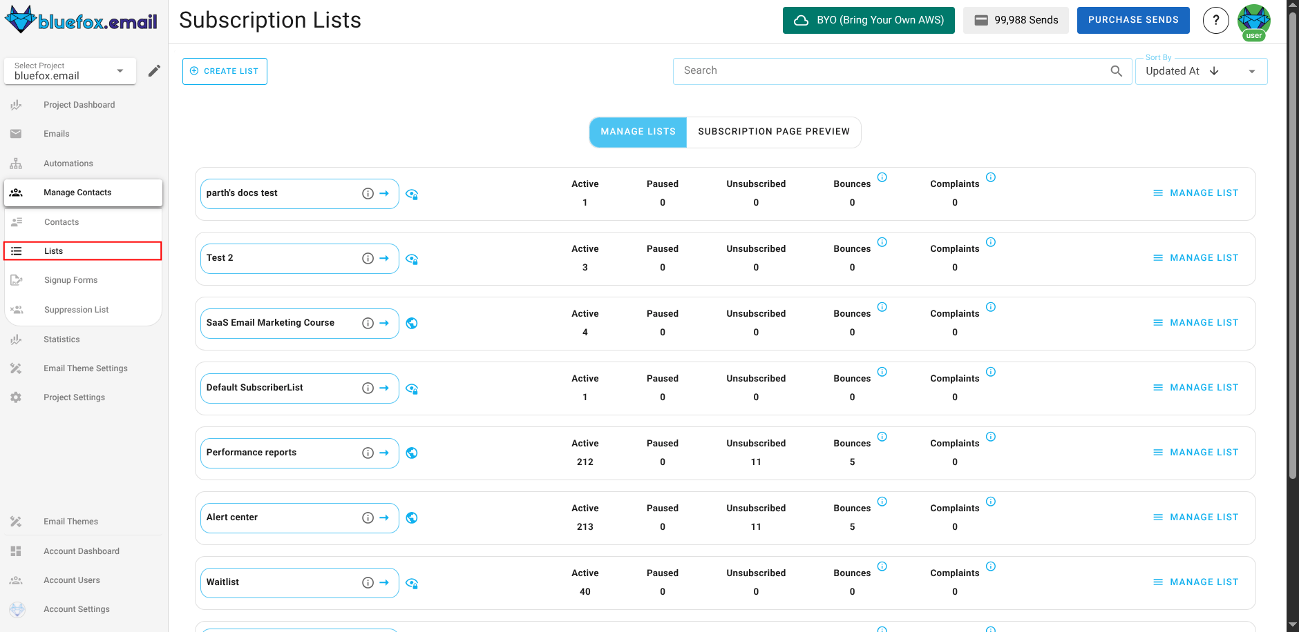 Subscription preferences page - manage subscription preferences button.