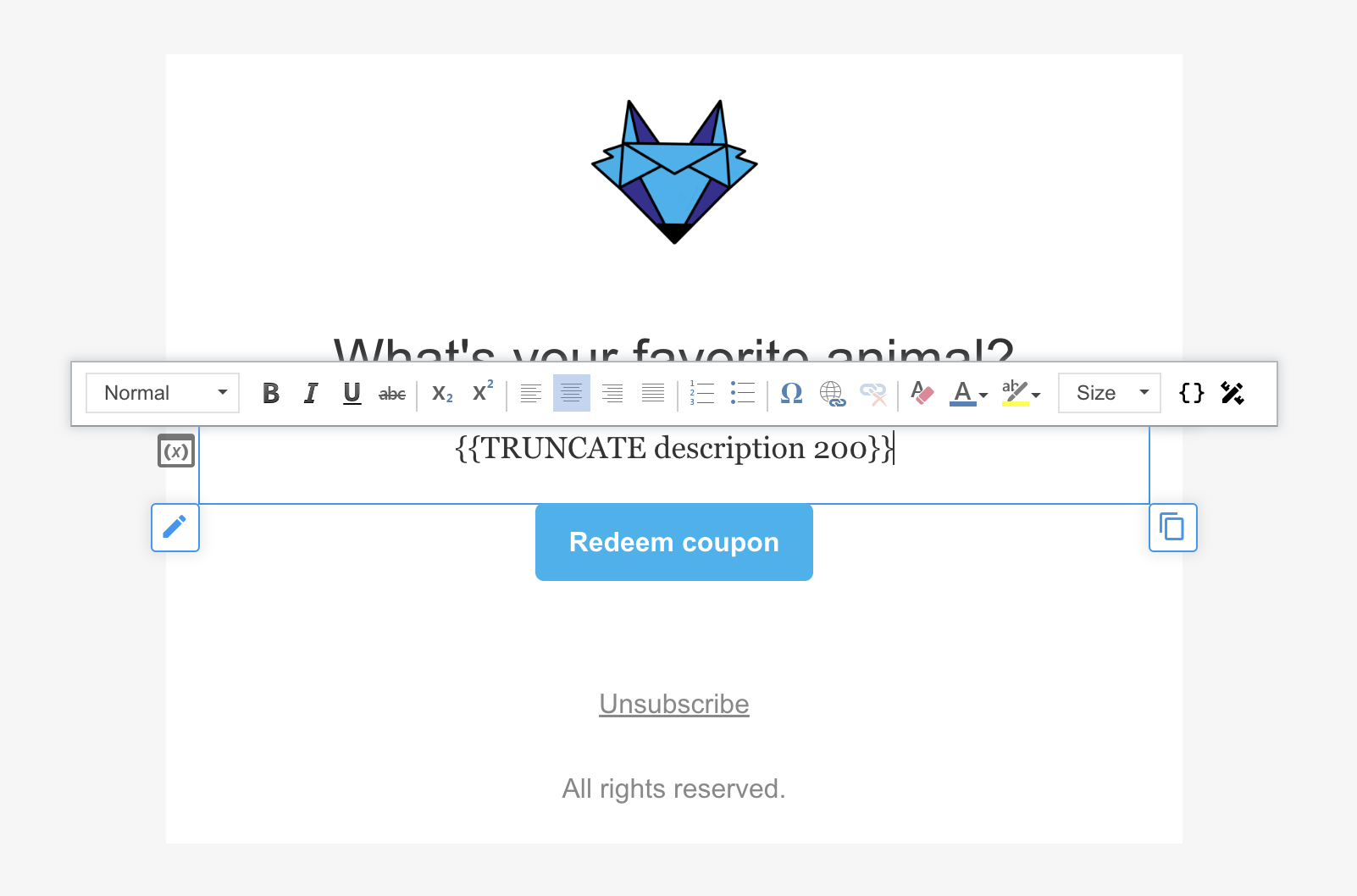 Editing a text element - inserting a text manipulator operator.