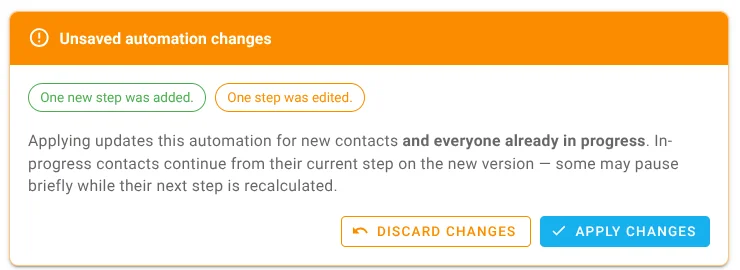 Automation pending changes banner Icon
