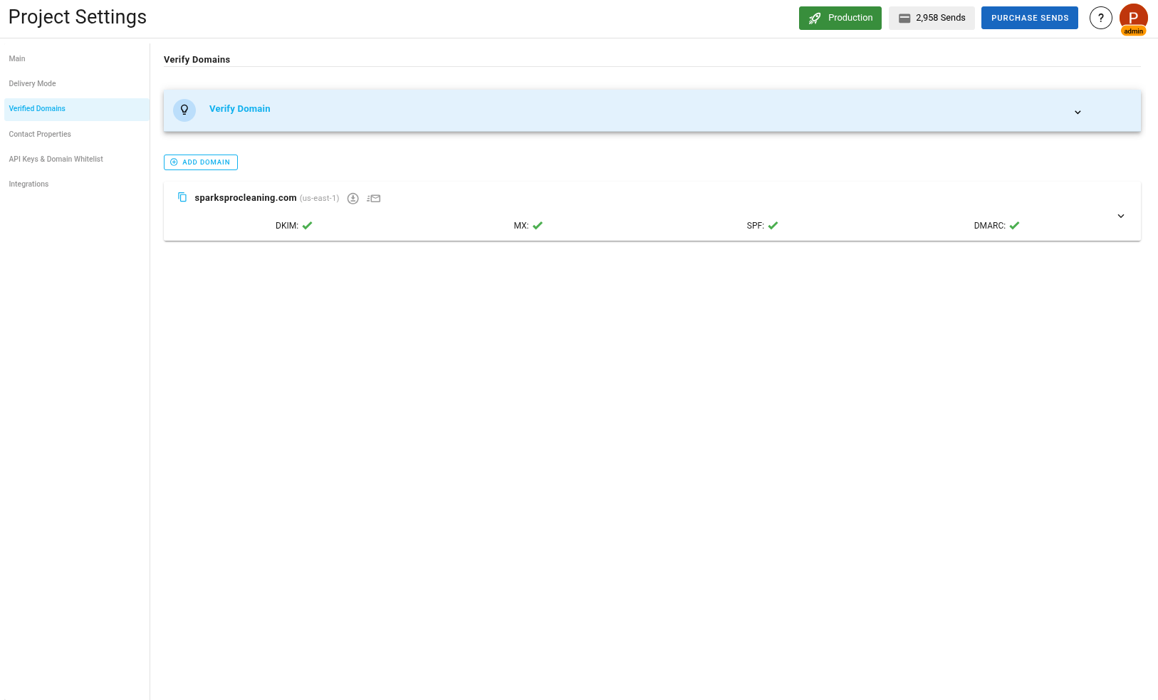 A screenshot of the project sandbox settings.