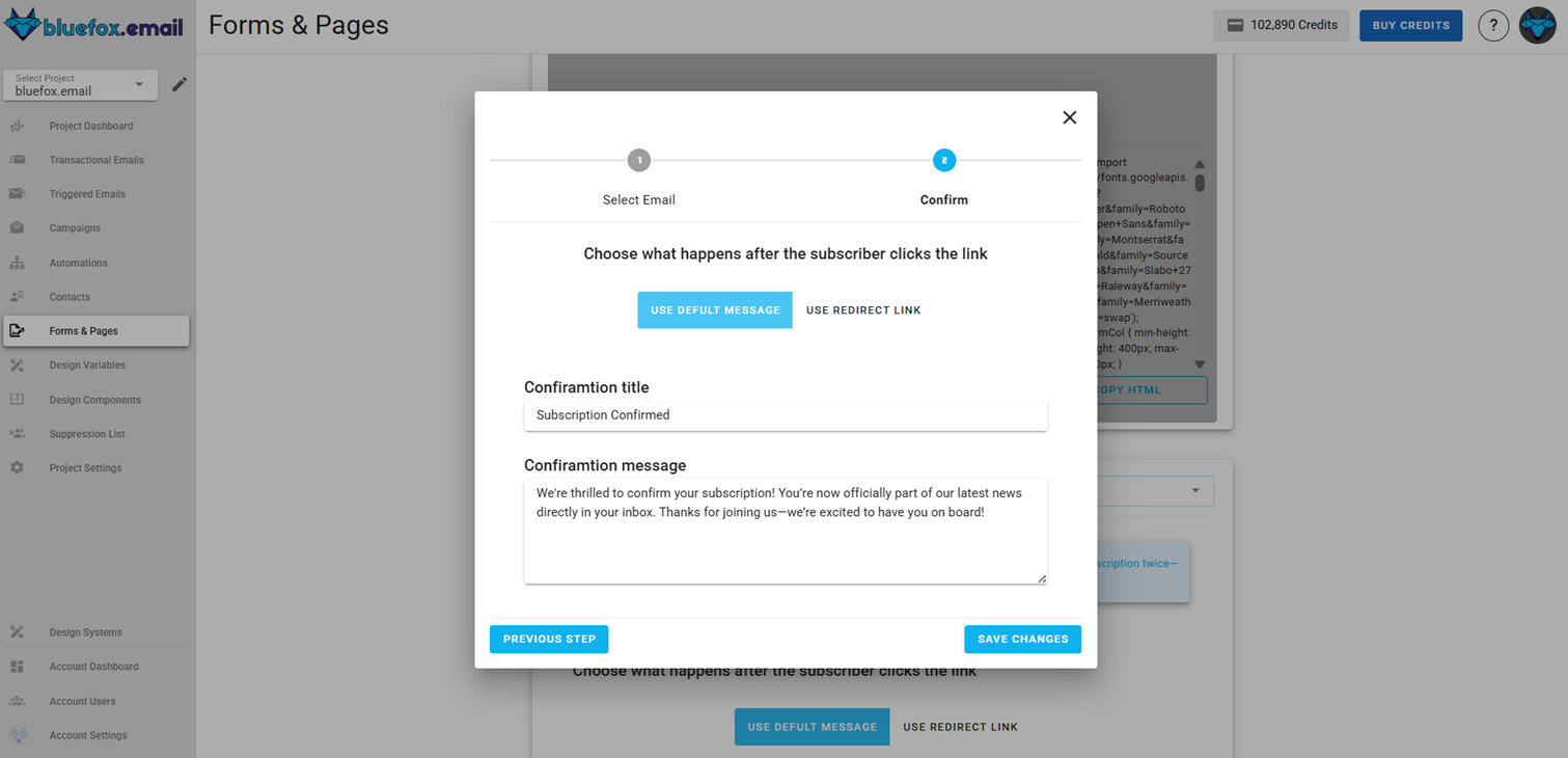 Screenshot of the subscriber lists manage active double opt-in page
