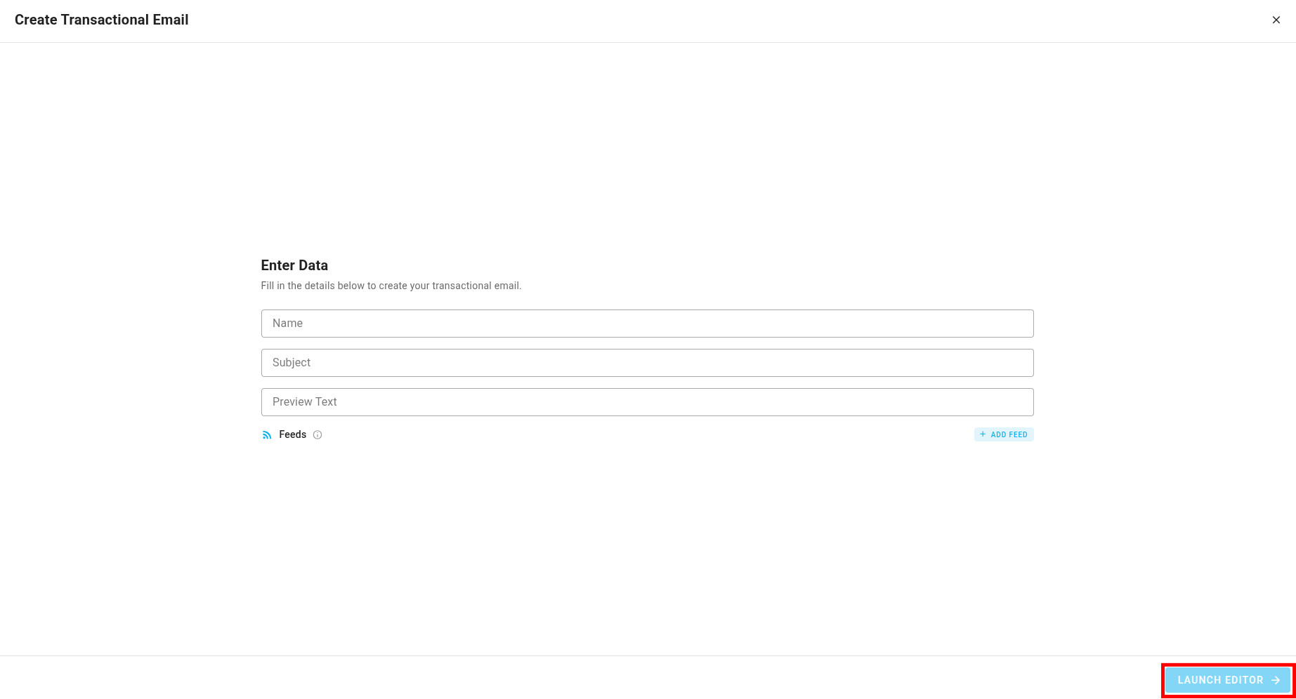 A screenshot of a project's transactional emails - create: summary.